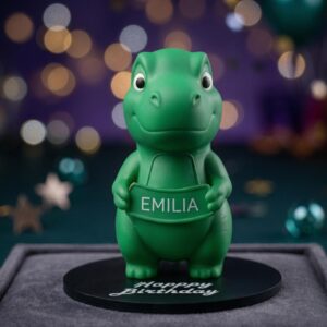 Personalisierter Dinosaurier mit Namen | 3D gedruckte Dino Figur | Geschenk Kindergeburtstag | Namensschild | Kuchentopper Mitgebsel
