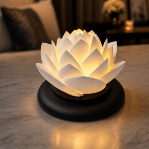 Personalisierte Lotus Blume LED Lampe mit Namen, 3D Druck Nachtlicht Spirituelle Deko, Geschenk Yoga Meditation, Schutz & Positive Energie